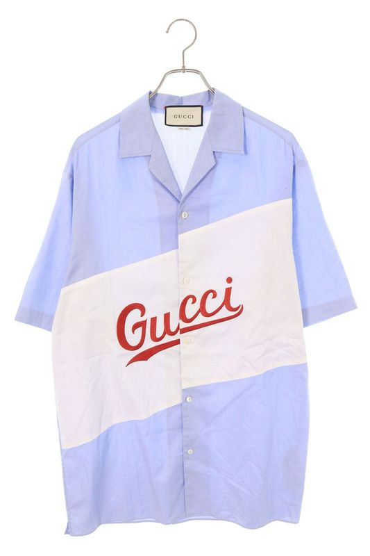 Gucci 619033 Zaen3 Script Oversized Short Sleeve Shirt Men's 46
