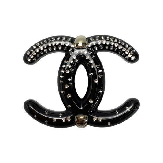 Chanel Coco Mark Brooch D23s Black Pin Type