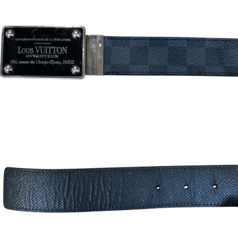 Louis Vuitton ⑤ M9632 Ca2121 Santure Ambantour Belt Men's Gray 90 32