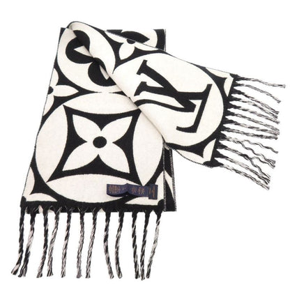 Louis Vuitton Flight Mode LV Medallion M79212 Wool Black White Scarf LV 1094