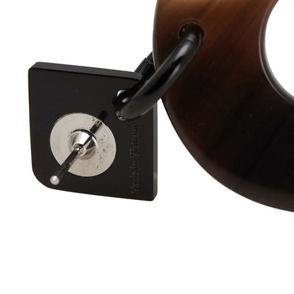 Hermes ISM Stud Brown Pink Silver Hardware Buffalo Horn Metal Women Hermes