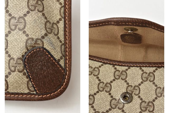 Gucci Clutch Pouch Multi Pouch Vintage GG Brown Beige