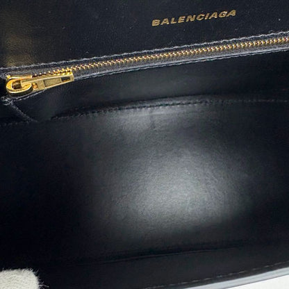 Balenciaga Hourglass 2WAY Mini Shoulder Bag Black Gold Hardware Leather