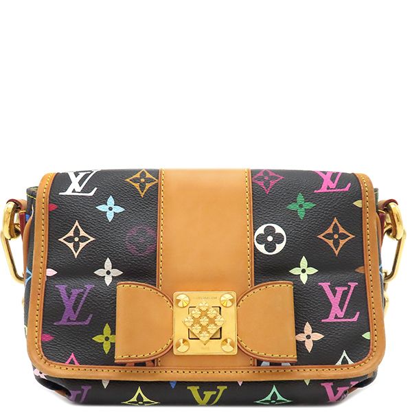 Louis Vuitton Shoulder Bag Patti Monogram Multicolor Noir Black Gold Hardware