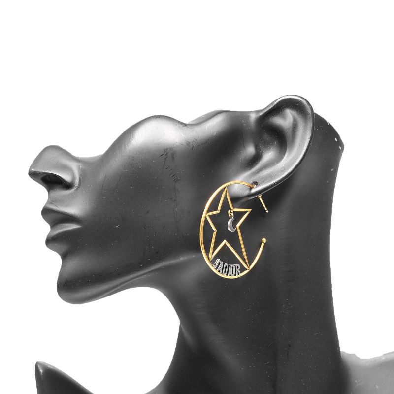 Dior Moon & Star J'adior Hoop Gold Plated Ladies 7.5g Earrings