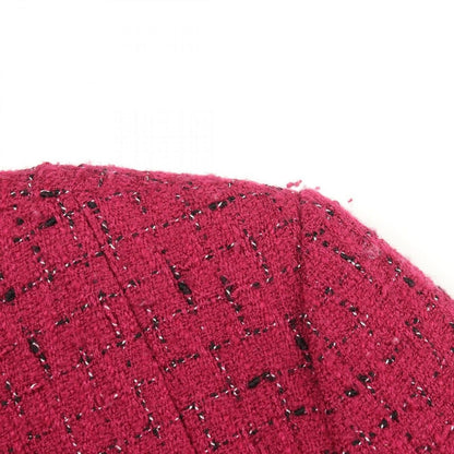 Chanel Collarless Jacket CC Logo Button Tweed Wool — view 8