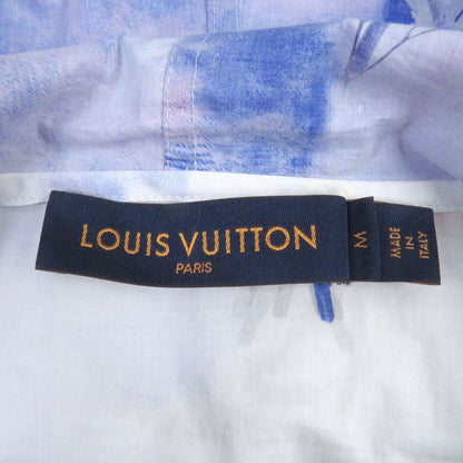 Louis Vuitton His79w Flower LV Logo Cotton Poplin Anorak Pullover Hoodie Blue M