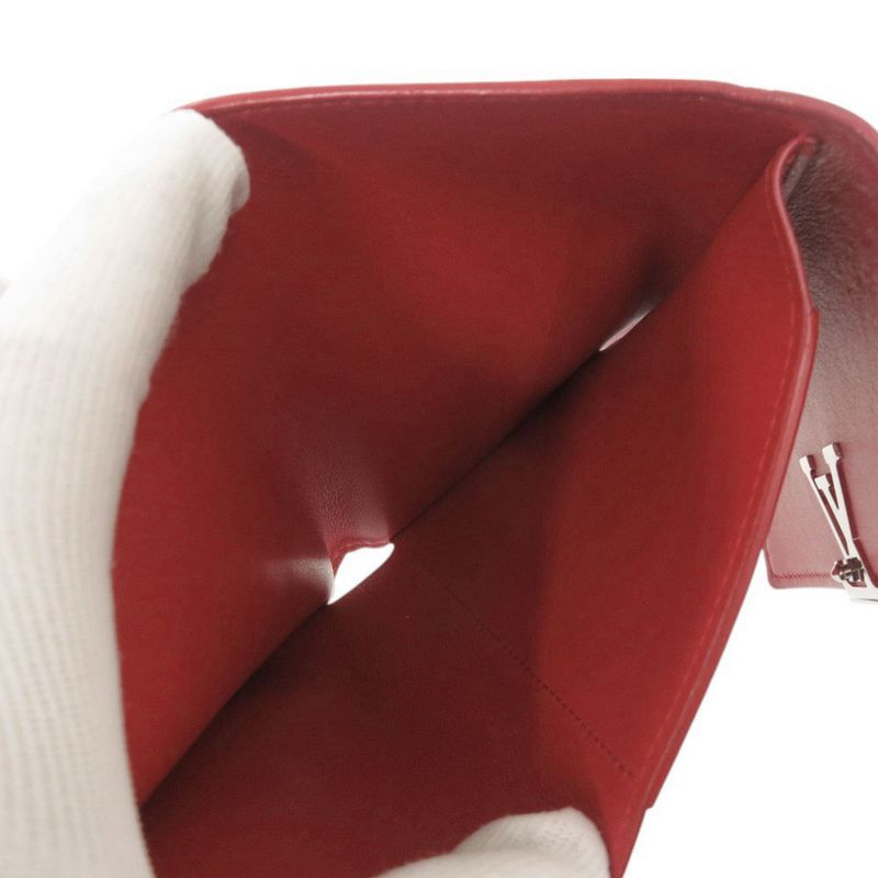 Louis Vuitton Portefeuille Capucino Compact M62158 Leather Red Trifold Wallet