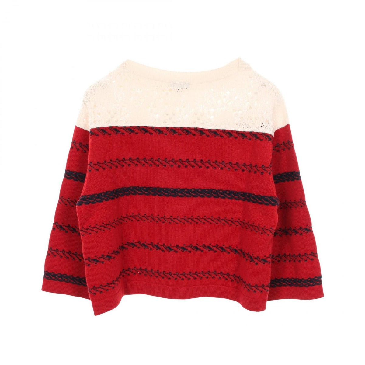 Chanel Knit CC Logo Button Bicolor Cashmere Sweater — view 2