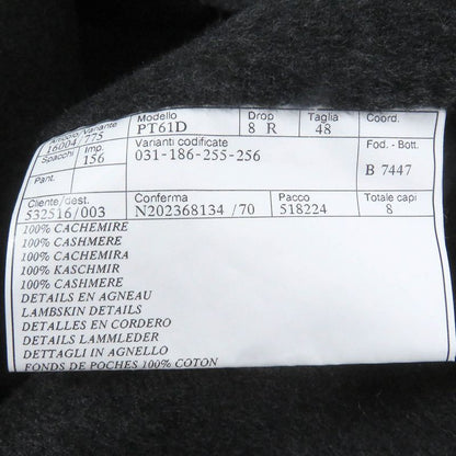 Hermes 20AW Manteau Liverpool Double 100% Cashmere Lamb Leather Use Charbon