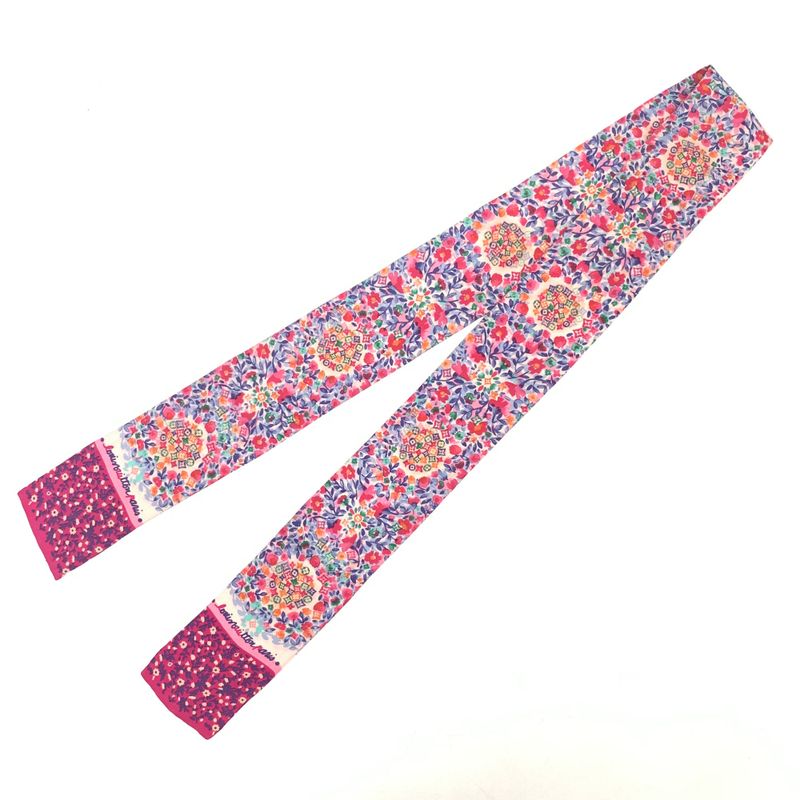 Louis Vuitton Bandeau Catania Scarf Floral Pink And Multicolor