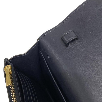 Celine Flamed Evening Clutch Dark Navy And Bordeaux Chain Shoulder/2way Leather