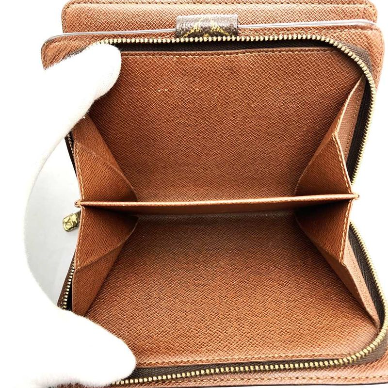 Louis Vuitton M61207 Monogram Porte Papier Zip Wallet Brown PVC Ladies Men