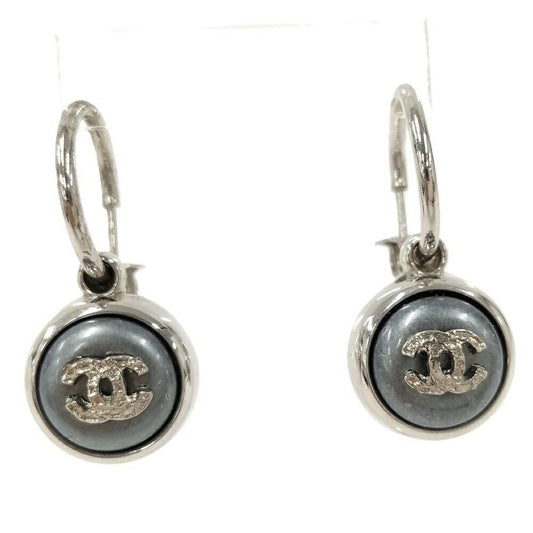 Chanel Earrings CC Logo Plated Blue