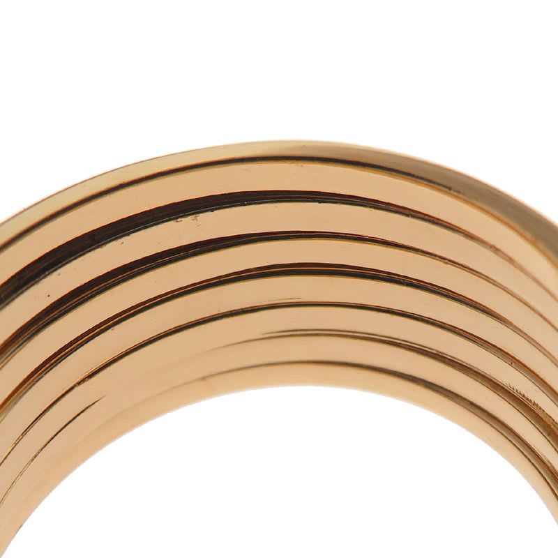 Fendi Intrecciato Stud Diamond Gold Ring