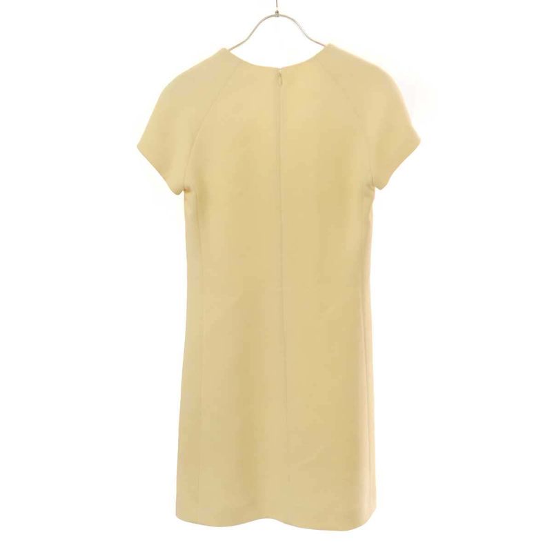 Celine V-Neck Short Sleeve Dress 2r0436102 Ivory 34