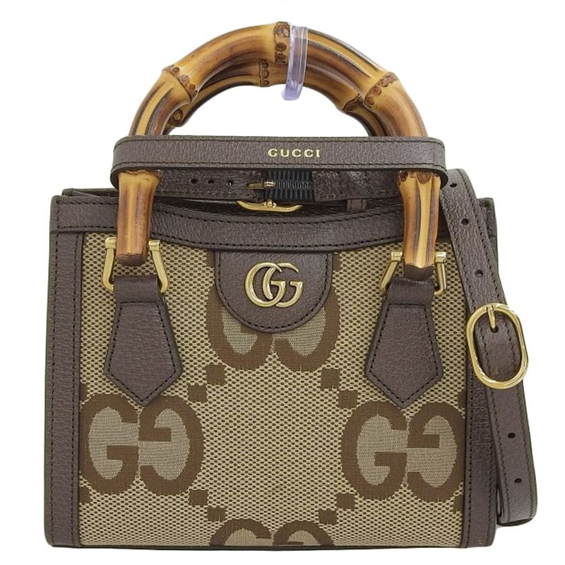 Gucci Jumbo GG Bamboo Diana Mini Tote Shoulder Bag