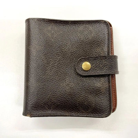 Louis Vuitton Monogram Compact Zipped Folding Wallet M61667 Brown Made In France