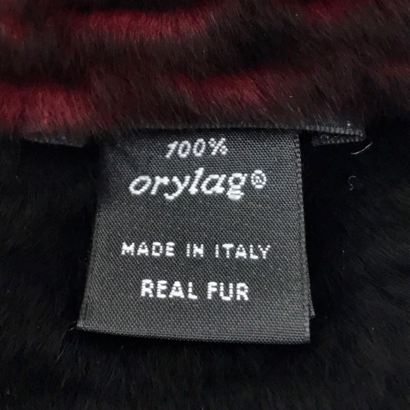 Chanel CC Coco Mark Fur Scarf Red Bordeaux Like