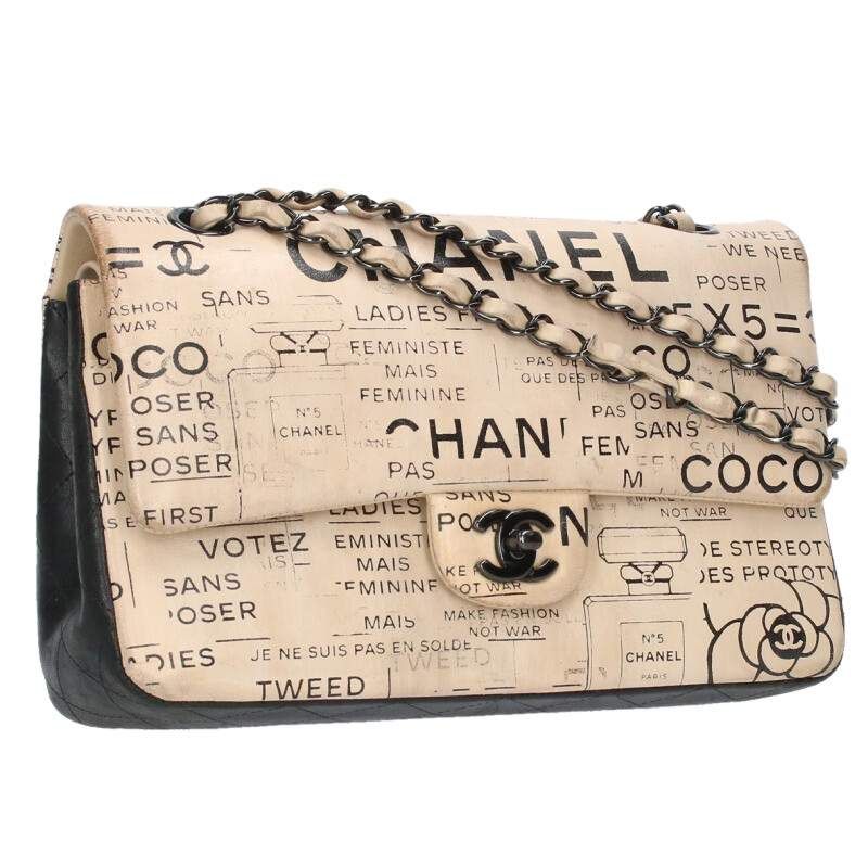 Chanel Matelasse 25 Newspaper W Flap Shoulder Bag Women 25