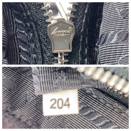 Prada Black Silver Hardware Canvas/leather Clutch Bag Pouch Unisex Men's 505062