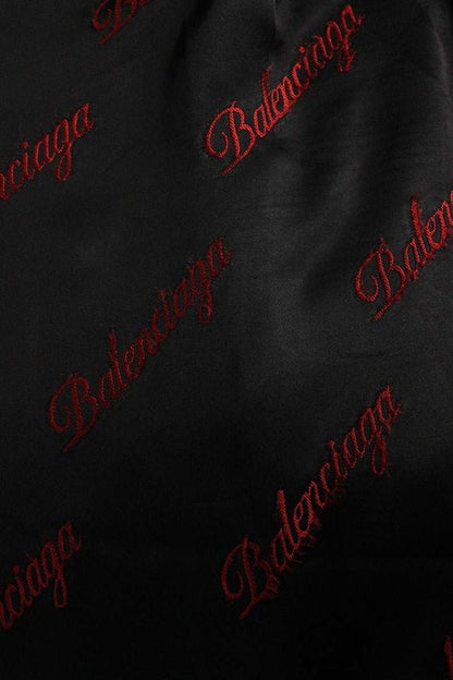 Balenciaga 659026 Tko52 Rayon Long Pants With Logo All Over Women 34