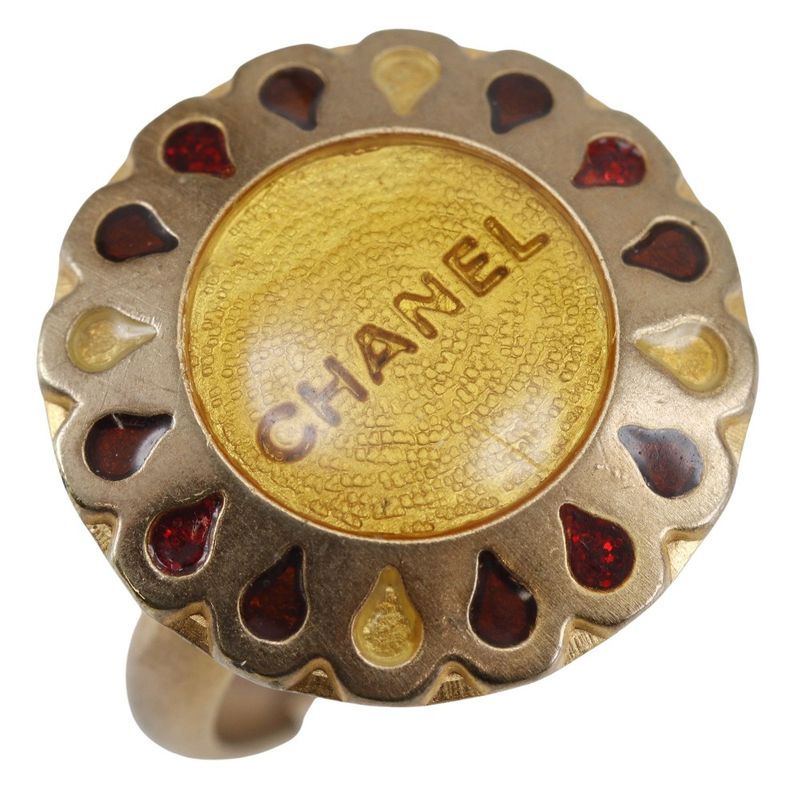 Chanel Flower Motif Free Size Gold Plated No.13 99A Ladies 4.5g Ring