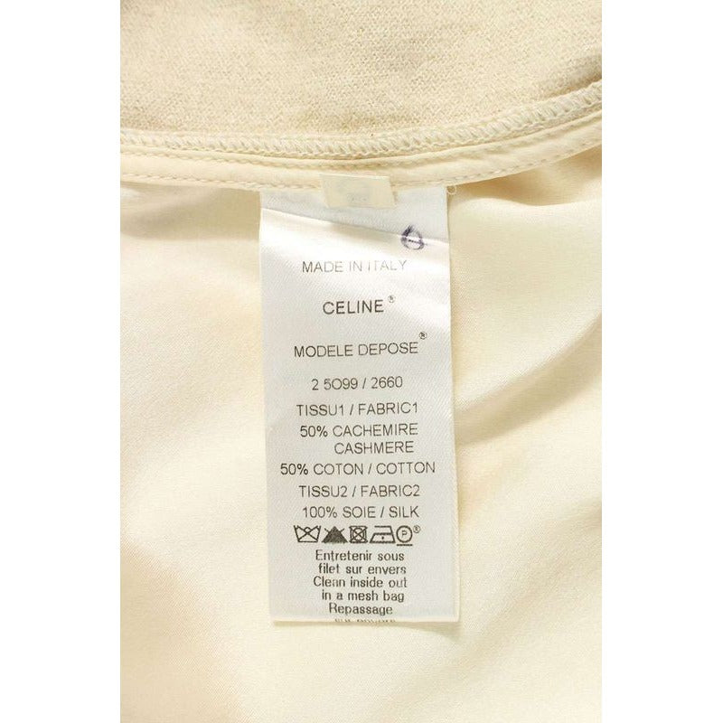 Celine 2 5 O99 2660 Silk Switched Cashmere Cotton Knit Cardigan — view 3