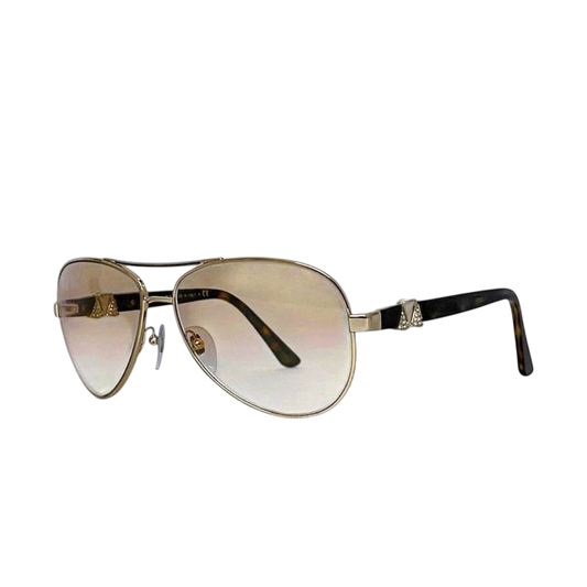 Bulgari Sunglasses In Brown Tortoiseshell With White Shell 6080b Excellent