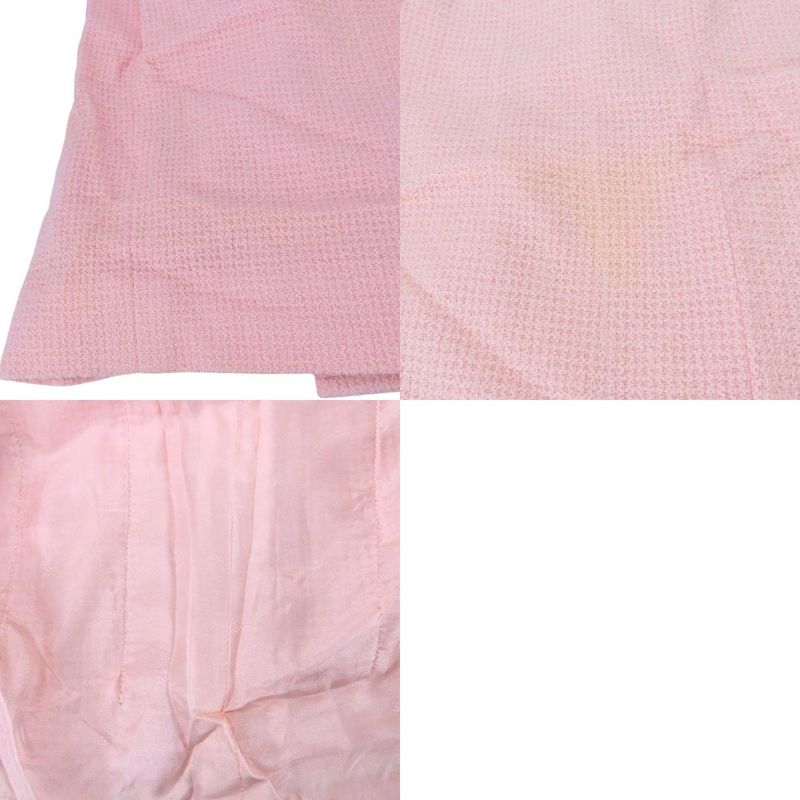 Chanel Setup 36 Wool Silk Pink Black Bicolor Coco Button Apparel Women Ladies