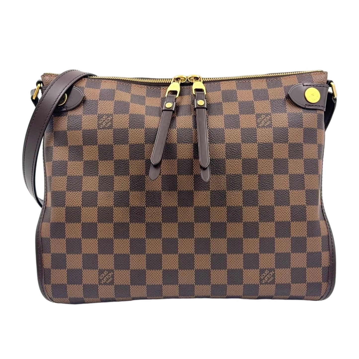 Louis Vuitton Duomo Damier Leather Brown Shoulder Bag Gold