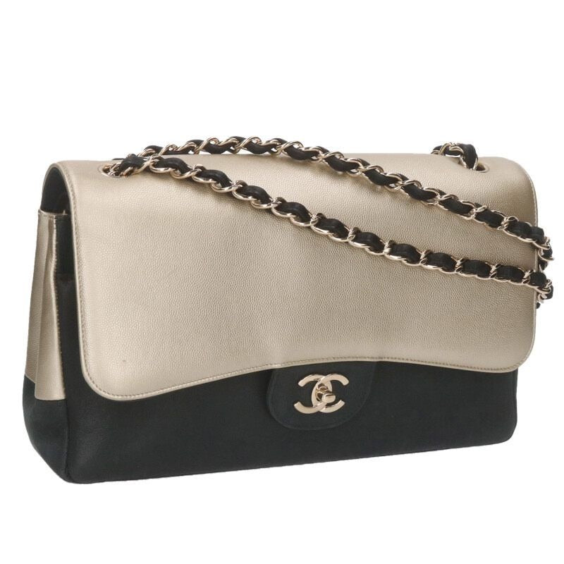 Chanel Classic Bicolor Double Flap Chain Shoulder Bag