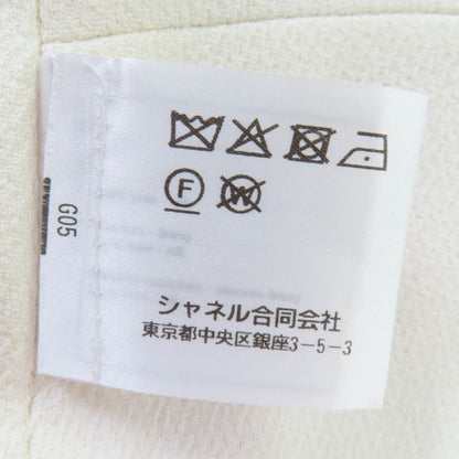 CHANEL 22C P71865v63363 100% Silk Rhinestone Coco Mark Button Collarless Jacket