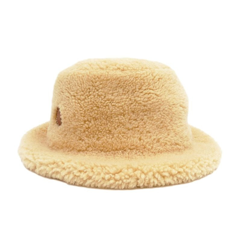 Hermes Forbe Mouton Bucket Hat Beige Size 58 Accessory