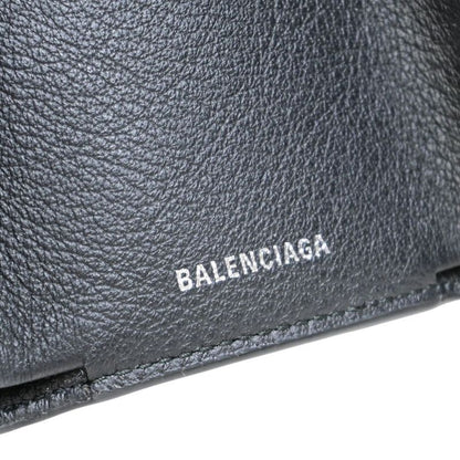 Balenciaga Trifold Wallet Mini Wallet Leather Black 62ka374