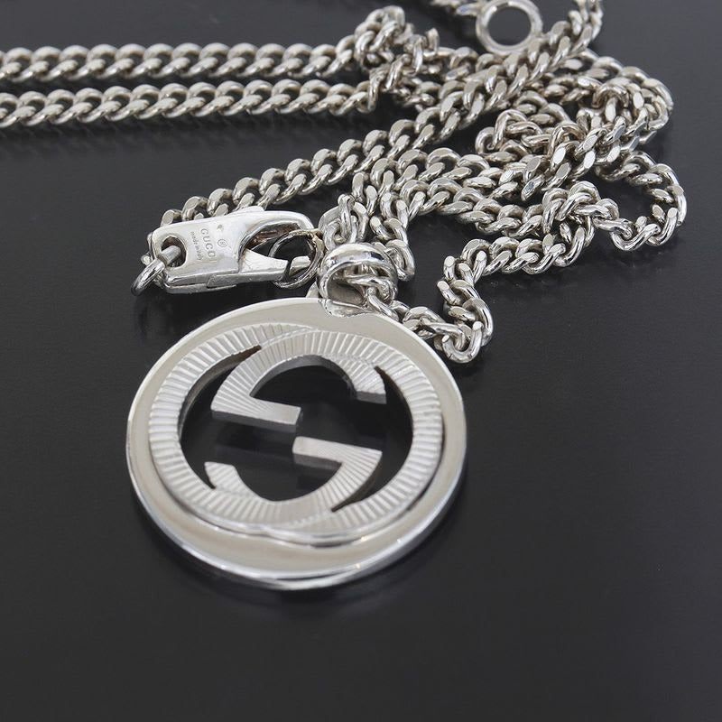Gucci Necklace Interlocking Silver 925 55 cm E1357