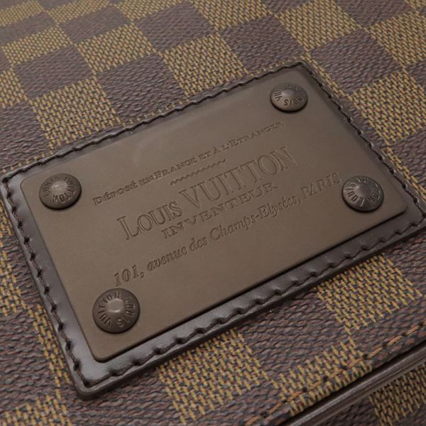 Louis Vuitton Shoulder Bag Brooklyn GM Damier Canvas Damier Ebene Gold Hardware