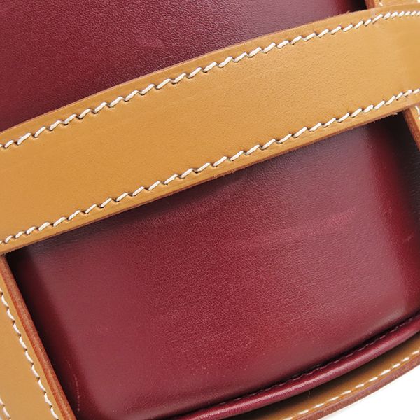 Hermes Handbag Muselière 2 Box Calf Rouge Vif X Natural X Havana Gold Hardware