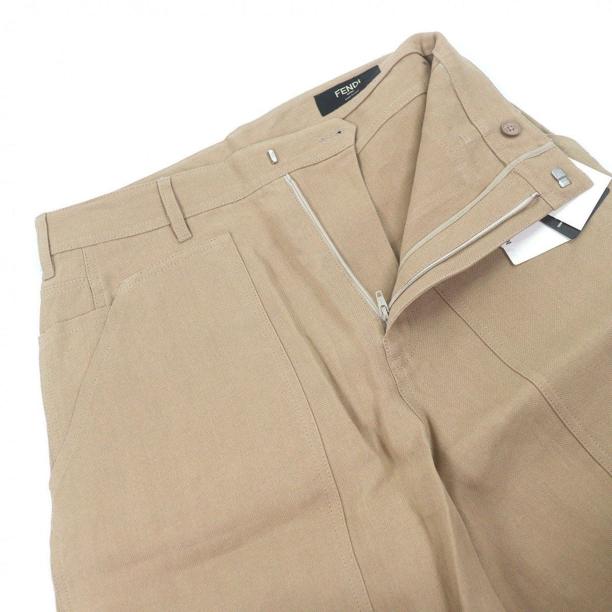 Fendi Work Painter Bermuda Canvas Shorts Beige 44 Pants — view 3