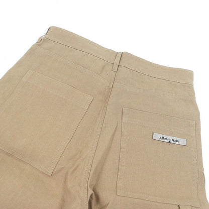 Fendi Work Painter Bermuda Canvas Shorts Beige 44 Pants — view 4