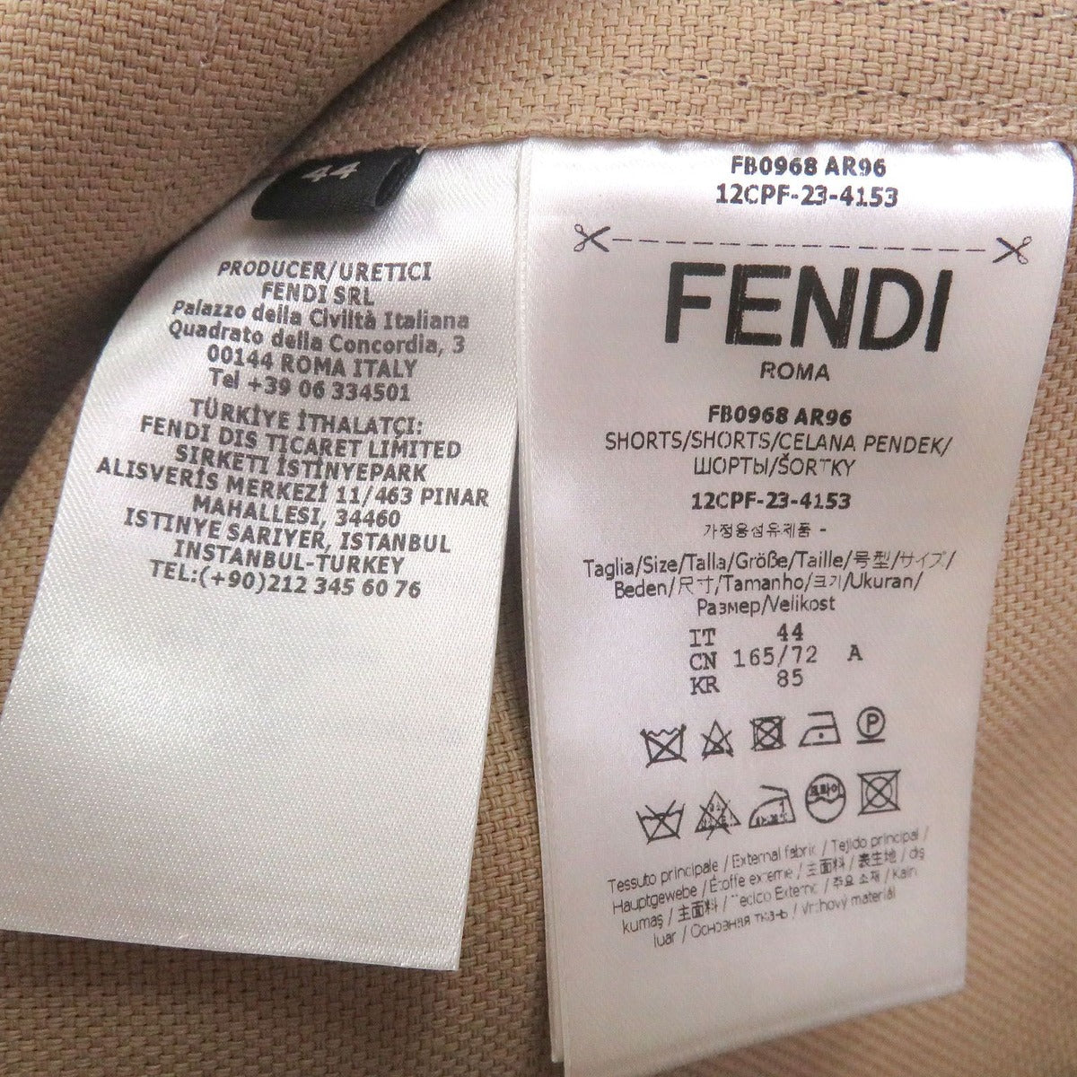 Fendi Work Painter Bermuda Canvas Shorts Beige 44 Pants — view 8
