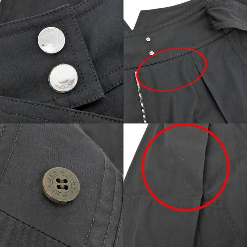 Hermes High Waist Chino Pants Serie Button With Belt Navy - Size 36