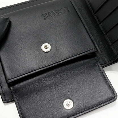 Loewe Bi-fold Coin Wallet With Coin Purse Soft Grain Calf Grey And Black