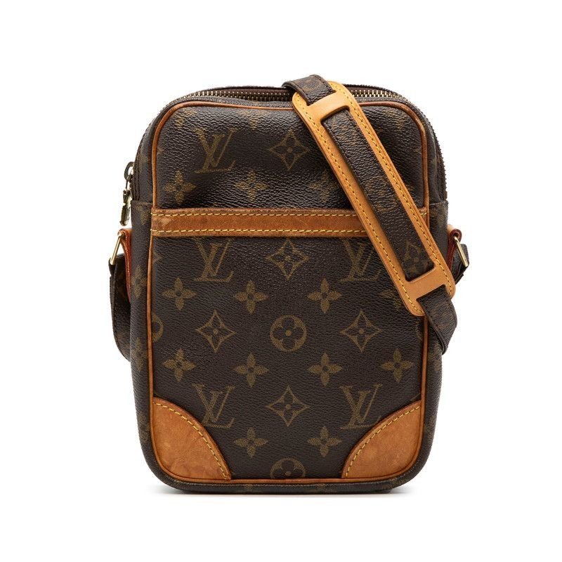 Louis Vuitton Monogram Danube Crossbody Shoulder Bag Brown Leather