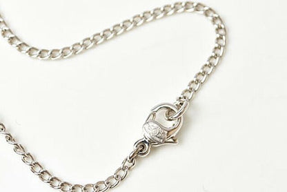 Chanel Necklace Pendant Chanel Coco Mark CC Studded Black Silver