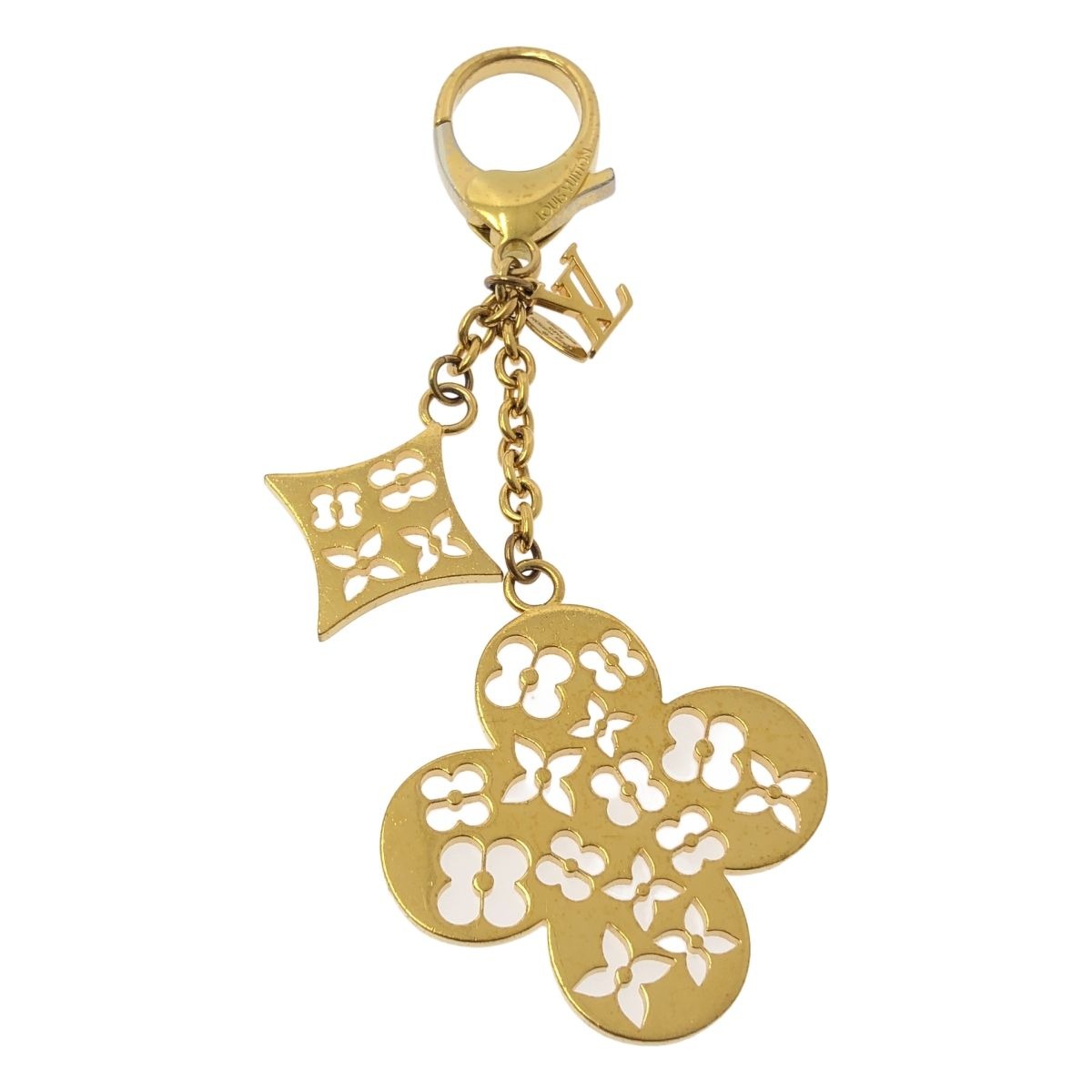 Louis Vuitton Ivy Flower Key Ring Charm Gold