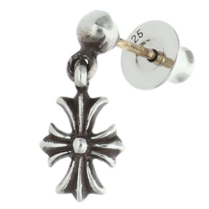 Chrome Hearts Tny CH Pls 1 Tiny Ech Plus Drop Silver Earrings
