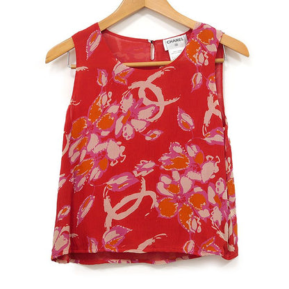 Chanel Flower Print Sleeveless Top P17975 38 Tank Top
