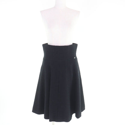 Chanel Wool Tweed Knee Length Fuscato Black 40 Dress — view 2