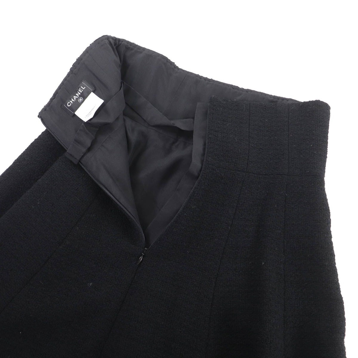Chanel Wool Tweed Knee Length Fuscato Black 40 Dress — view 5
